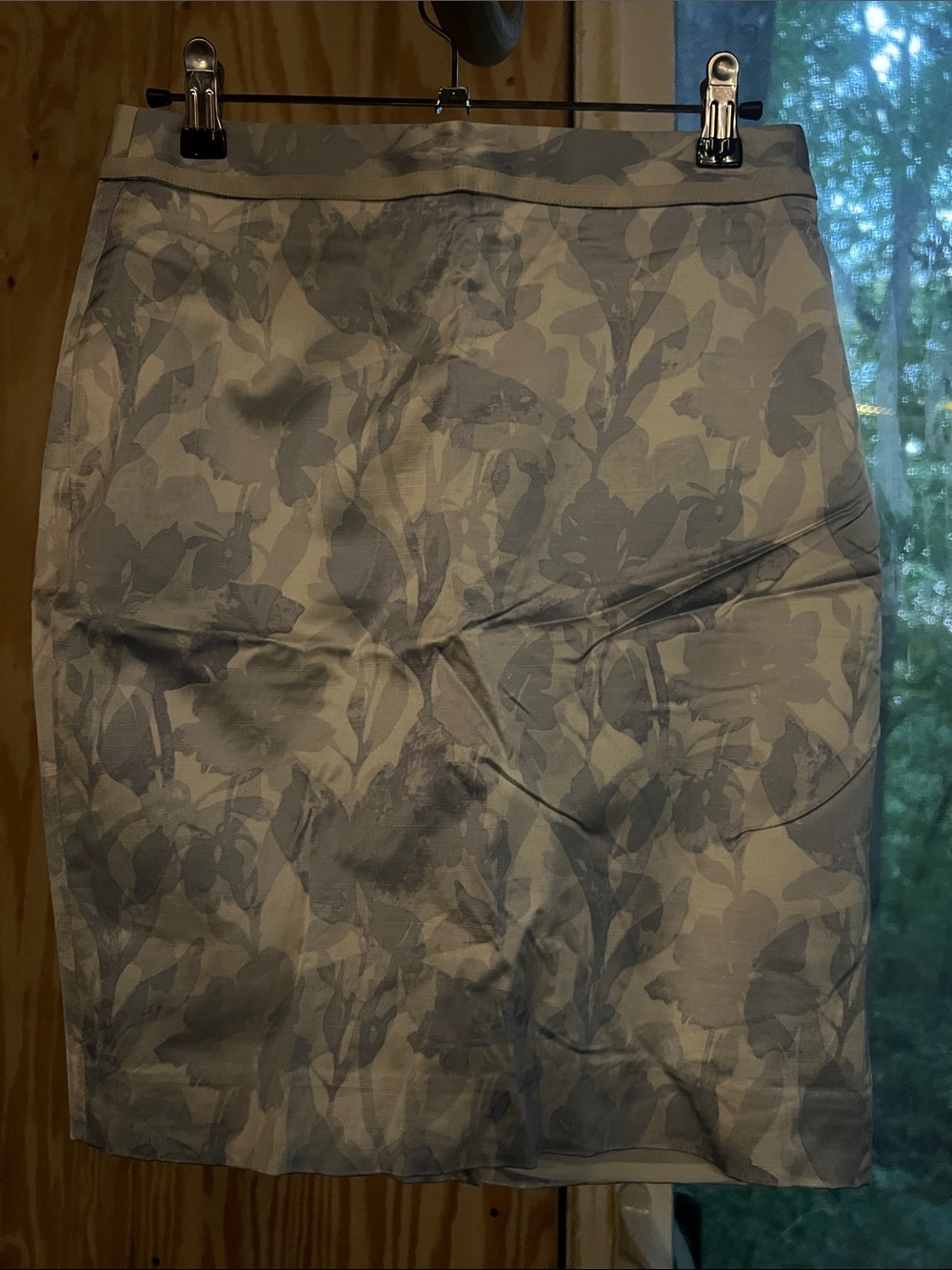 Floral Print Periwinkle Pencil Skirt - Women's